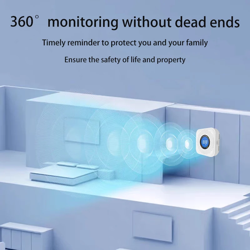 

PGST Carbon Monoxide Detection Alarm, Carbon Monoxide Sensor Battery Powered with Light and Digital Display, Suitable for Home,