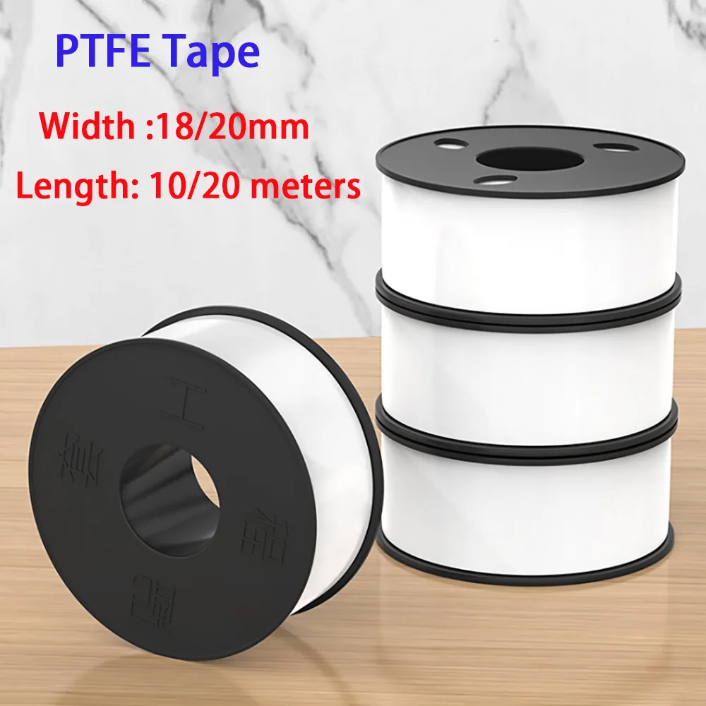 10/20 Meter PTFE Water Pipe Tape Oil-Free Sealing Tape Threaded Screw Pipe Accessories White Sealing Tape Home Decoration Tools