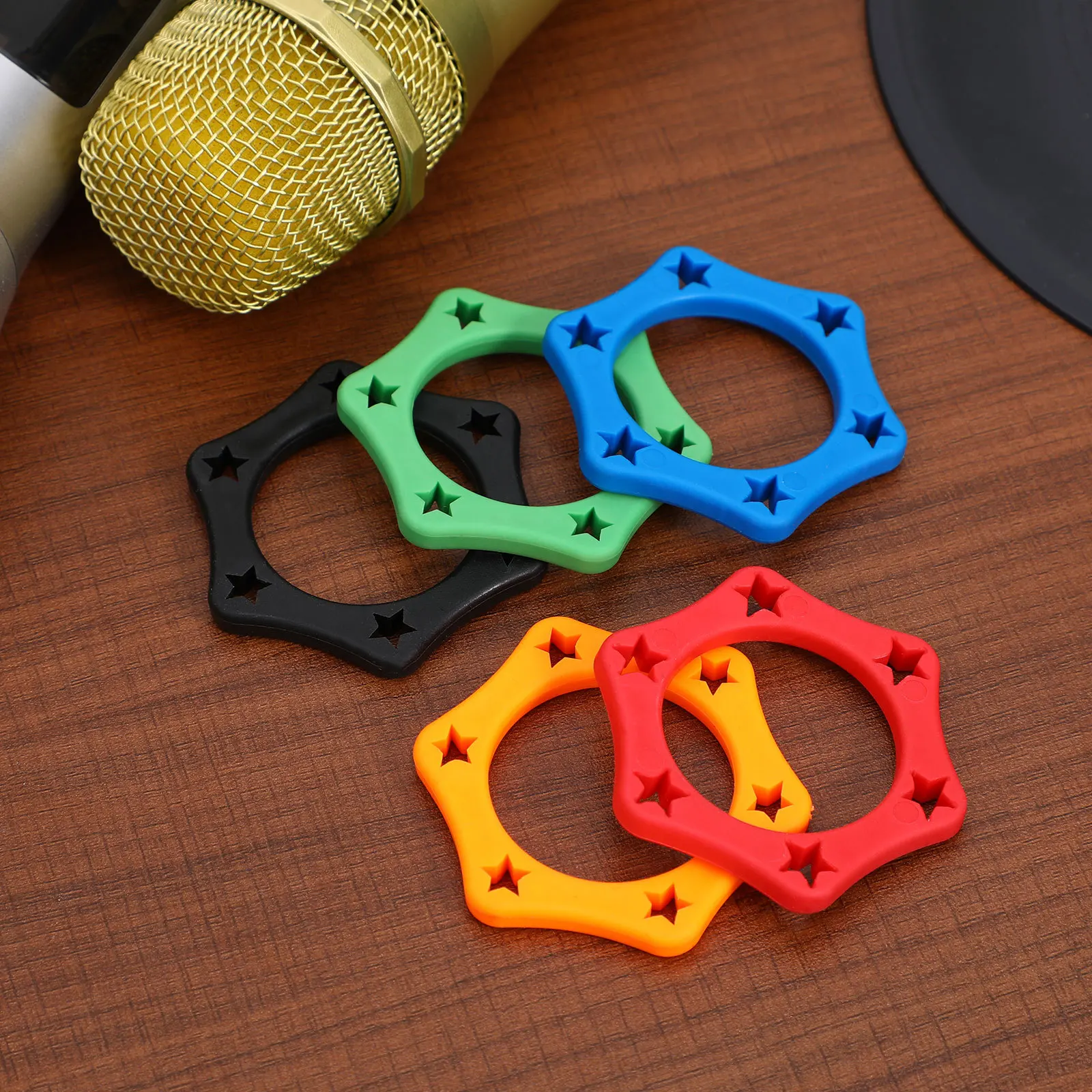 5 قطعة حلقة مضادة للانزلاق للميكروفون 35 مللي متر القطر الداخلي برتقالي أحمر أخضر أسود مقاوم للصدمات جبل حامل دائرة Skidproof