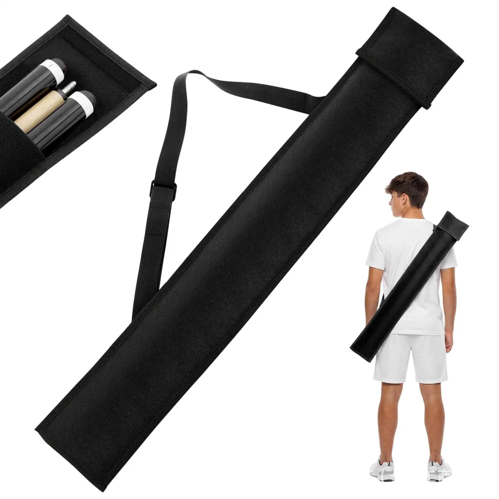 82x13cm Adjustable Strap Shockproof Pool Cue Stick Carry Bag Lightweight Protective Billiards Storage Case Anti-scratch Pouch