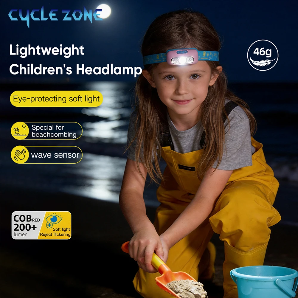 Kids Outdoor Zone - Child's Headlight Type-C Rechargeable Ultralight Kids