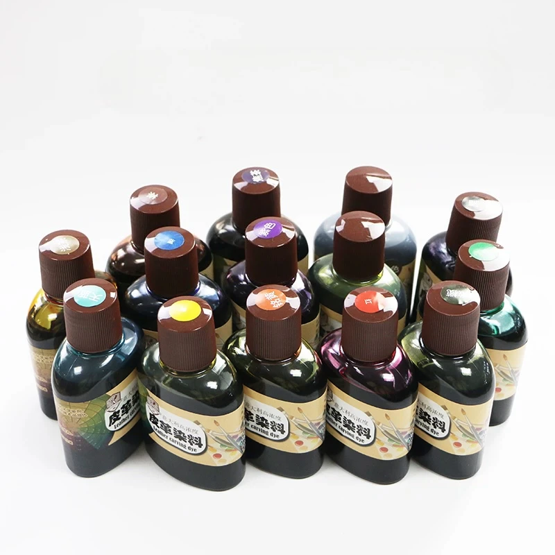 100ml Konzentrierter Leder-Schnitzalkohol-Farbstoff für DIY-Lederhandwerk, Werkzeugbearbeitung, Malerei, verdünnbare Lederfarbflüssigkeit – Detail 4