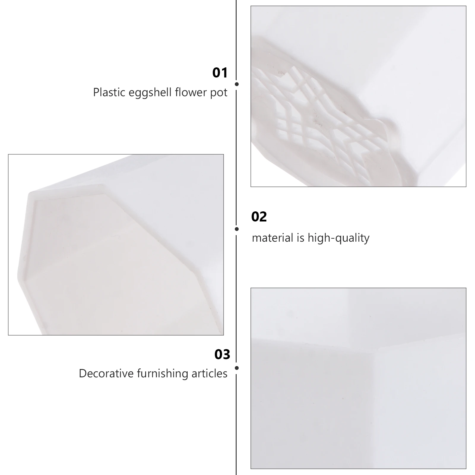 

5pcs Resin Flower Pots White Decorative Plant Containers For Indoor Outdoor Garden Succulent Basin Lightweight Durable Balcony