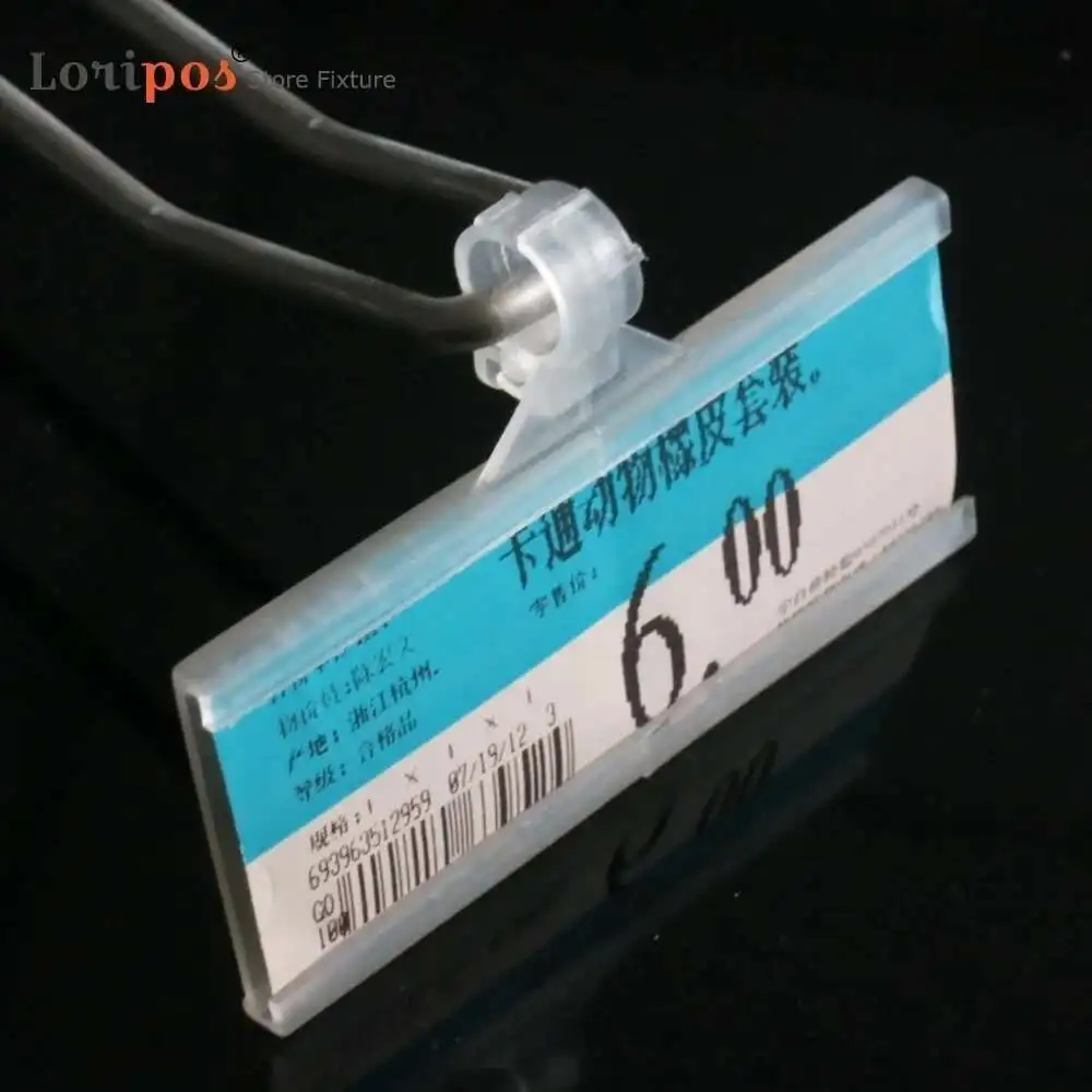 50pcs Plastic Wire Shelf Label Holder, Sign And Ticket Holder, Easy Clip Design With Tight Snap Lock Closure