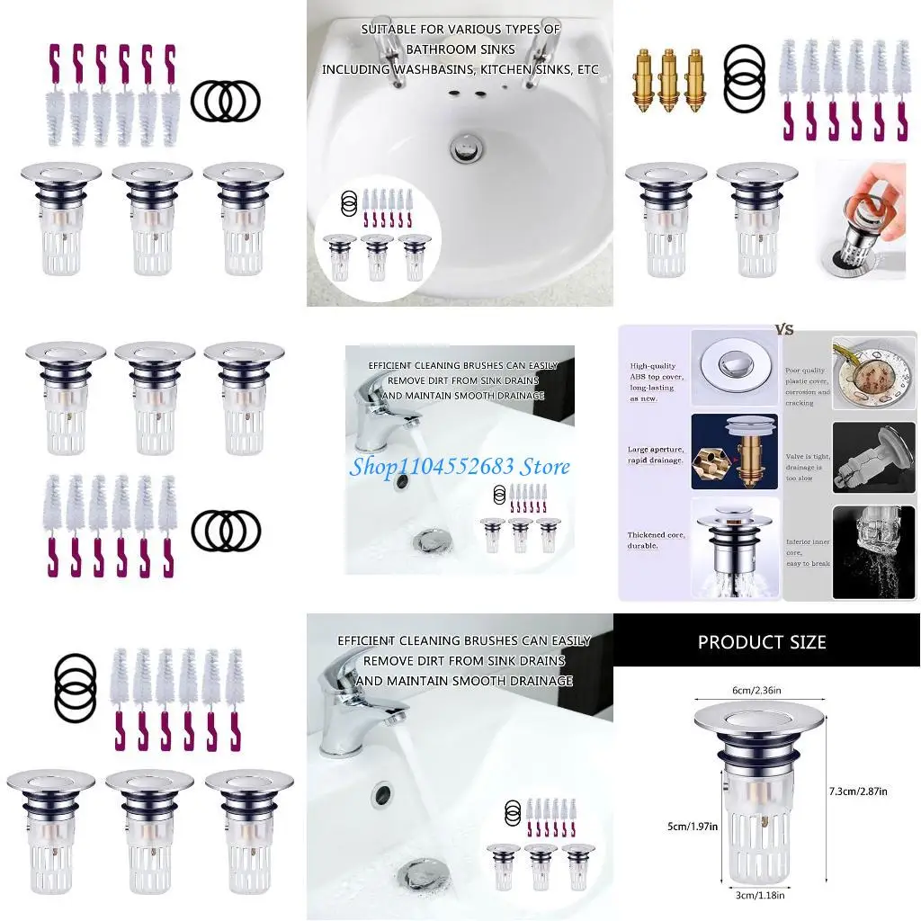 

Y6GD Sink Hair Catchers Popping Up Drain Stopper Sink Drain Filter for Bathroom Sink