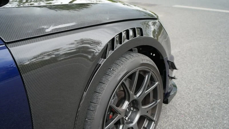 Perfect fit Dry Carbon Fiber Front Lip Diffuser Fender Big/Small Guard Plate Canards Spoiler Side Skirts For A4 S4 17-19