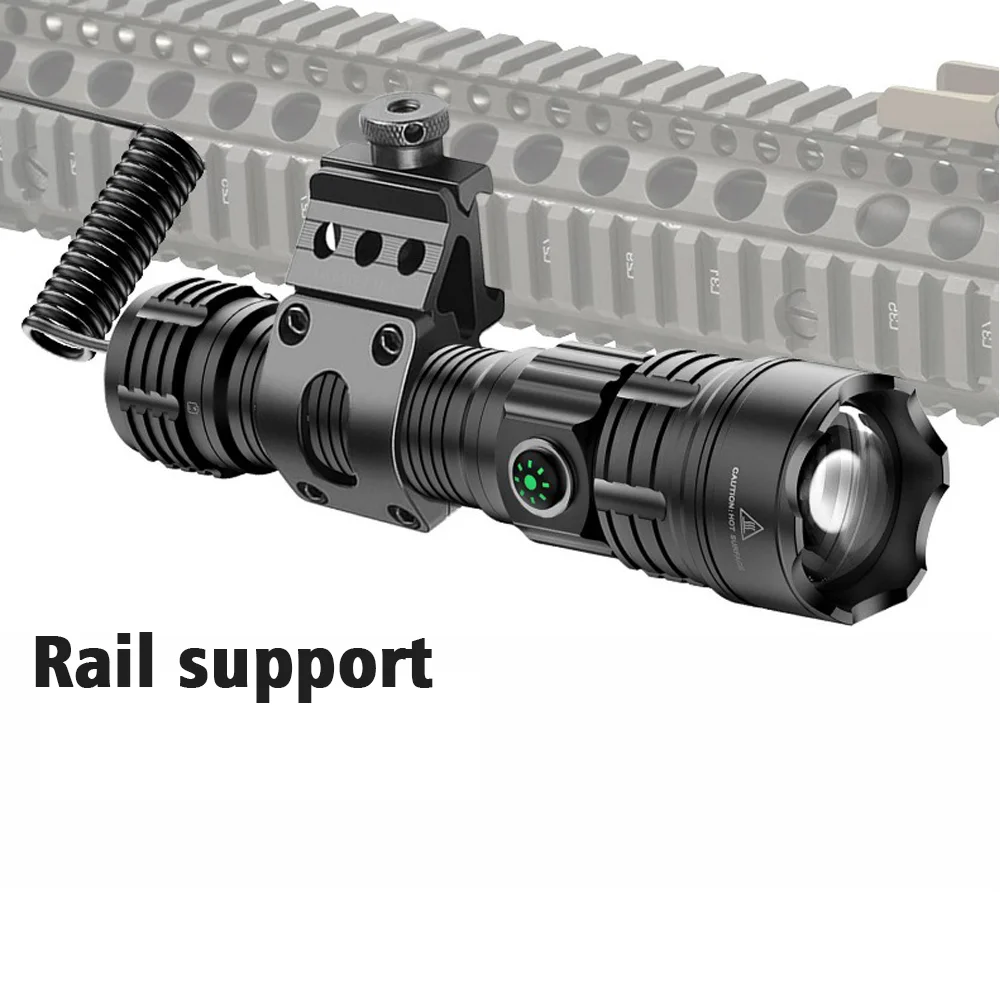 LED Tactical Flashlight 1500 Lumens 1100M Beam Range Military Rechargeable Self Defense Led Lighting Torchs