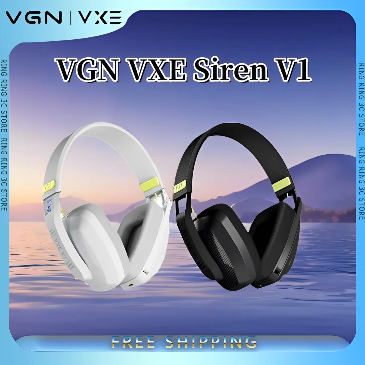 

VGN VXE Siren V1 Gaming Headset Bluetooth 5.3/2.4g Lightweight Headphone With Microphone Dual-mode Esports Pc Gaming Earphone