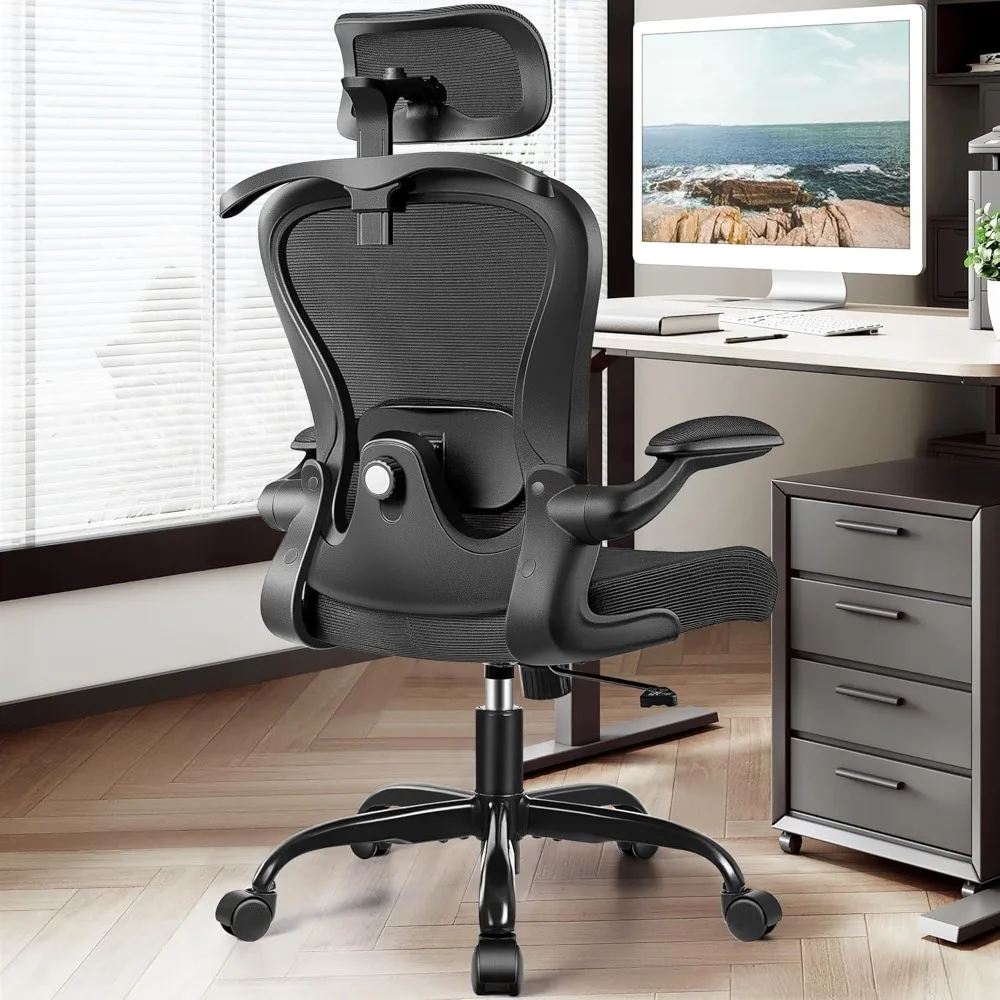 

Ergonomic Office Chair with 3D Lumbar Support 3D Headrest, Comfy High Back Home Office Desk Chairs, Breathable Mesh