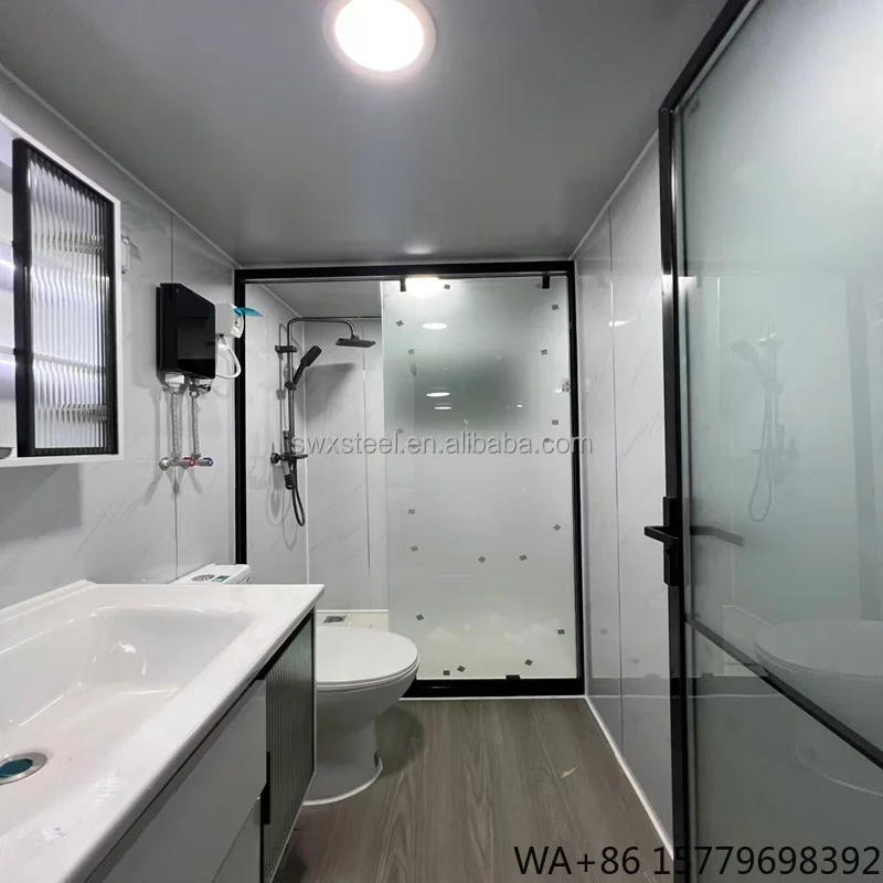 20ft 30ft 40ft Expandable Modular Container House, Double Wing Foldable Prefab Villa Waterproof Mobile Accommodation
