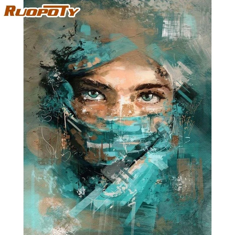 RUOPOTY 60x75cm Frame Painting By Numbers DIY Gift For Adults Woman Figure Paint By Number Unique Handmade Home Decors Artwork