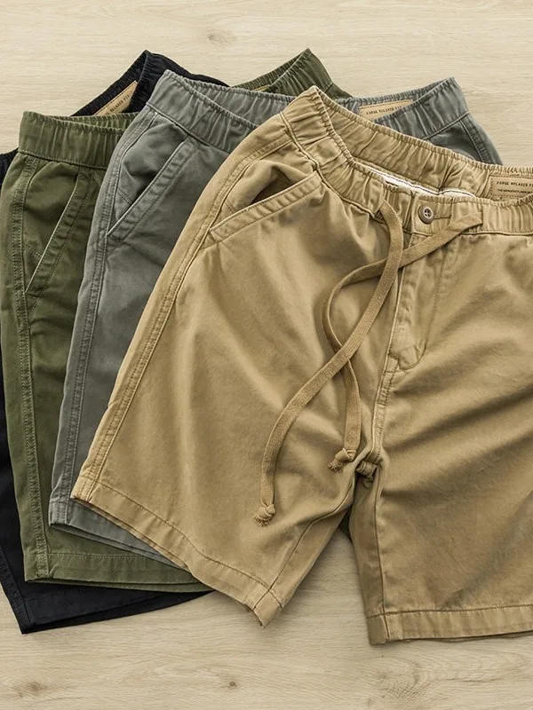 Men's Workwear Short Pants Summer Thin Loose Breathable Straight Leg Dirt Resistant Wear Resistant Casual Fourths Mid-Pants