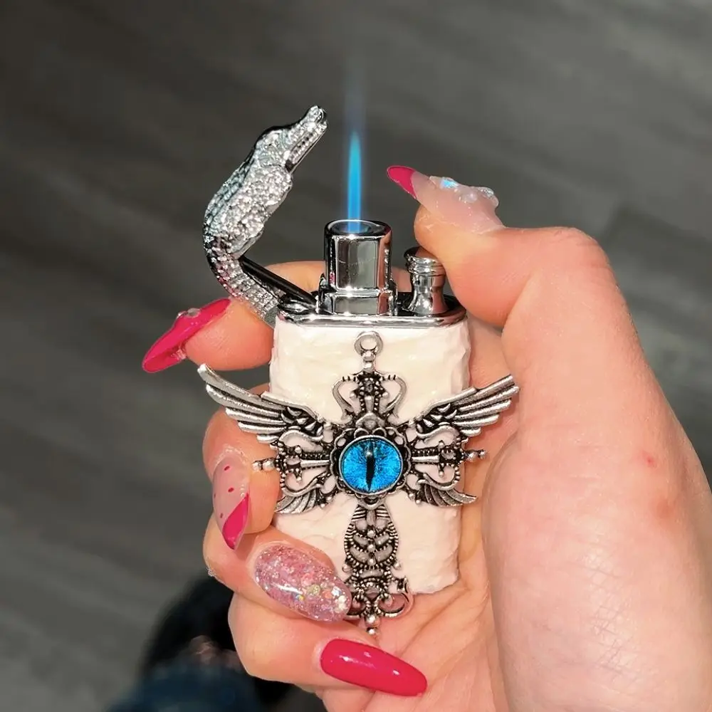 Outdoor Portable EDC Handmade Double Fire Punk Inflatable Windproof Cigarette Igniter Camping Hiking Emergency Lighte r Tool