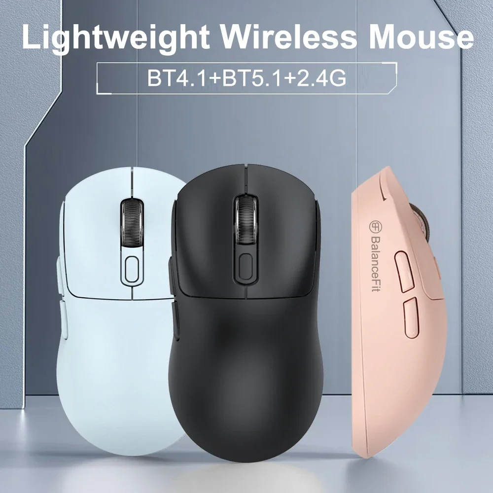 Wireless Mouse Bluetooth-Compatible Gaming Mouse (Tri-Mode:BT 5.1/4.1+2.4Ghz) Ergonomic Rechargeable Mice for PC/Laptop/Macbook