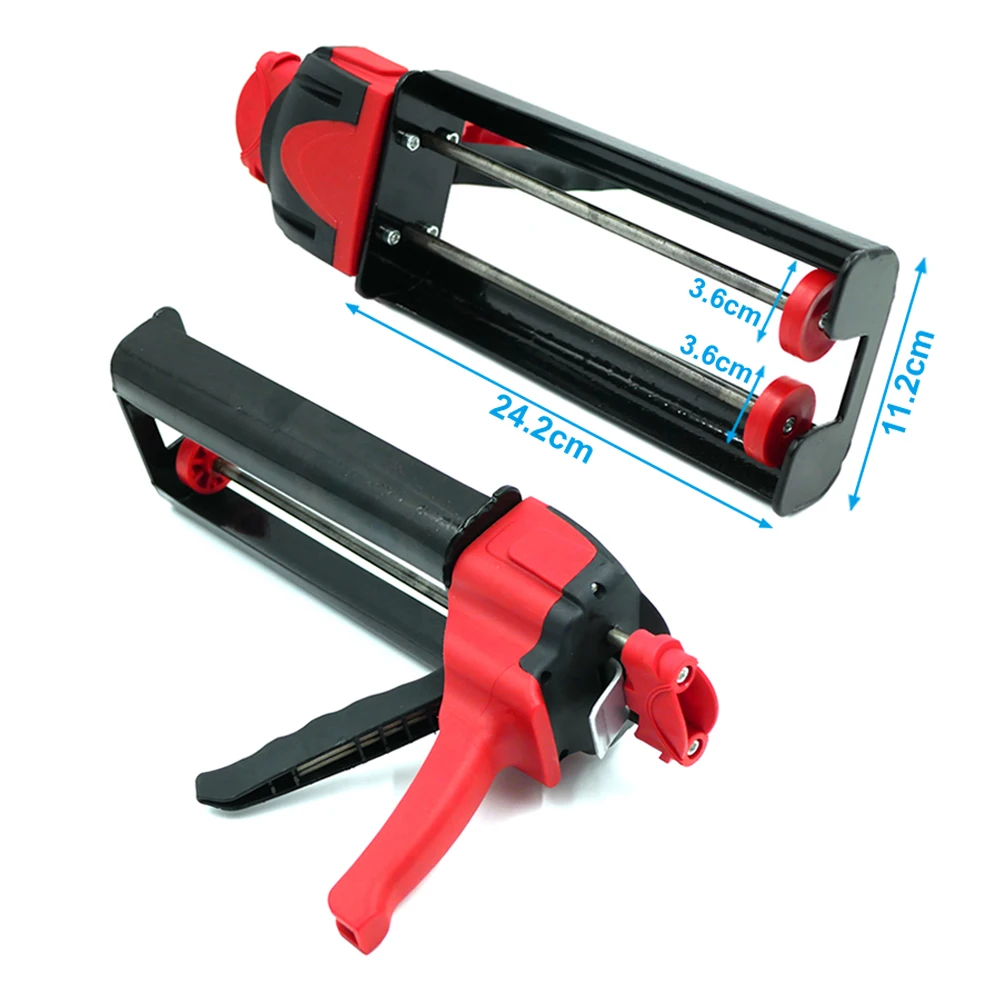 600ml 1:1 Red Epoxy Gun Dual Component Cartridge Gun for Caulking Two Component Steel Dual Component Cartridge Gun Applicator