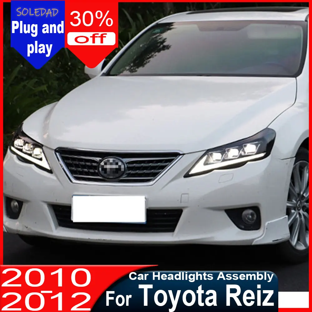 

Car for Toyota Reiz Mark X LED Headlight 2010-2013 Car Headlights DRL Turn Signal High Beam Angel Eye Projector Lens