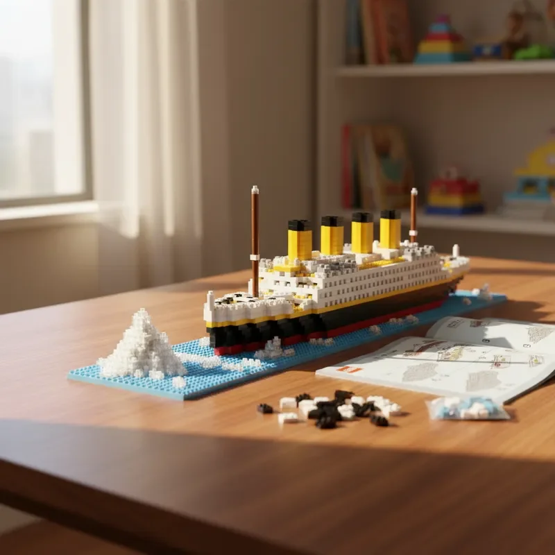 مجموعة مكعبات بناء الطوب الصغير من تيتانيك الإبداعي، هدية مثالية للأطفال، نماذج تجميع MOC، هدية عيد الميلاد وأعياد الميلاد #1