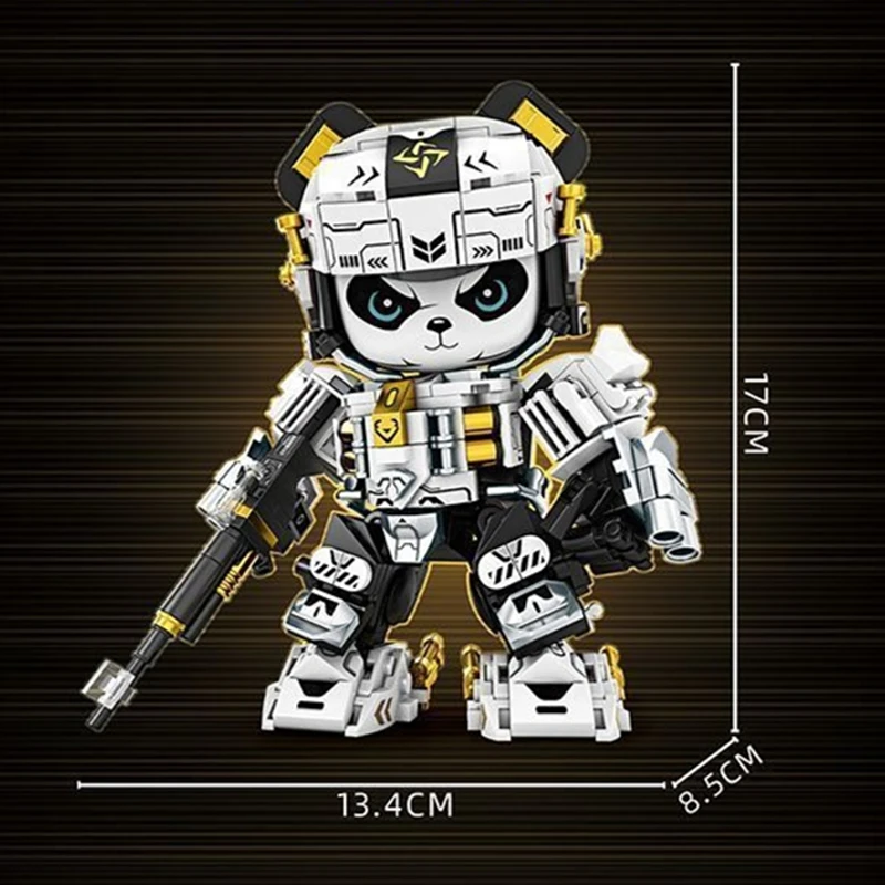 2025 New Trendy Mecha Panda Building Blocks Assembly Model Toy
