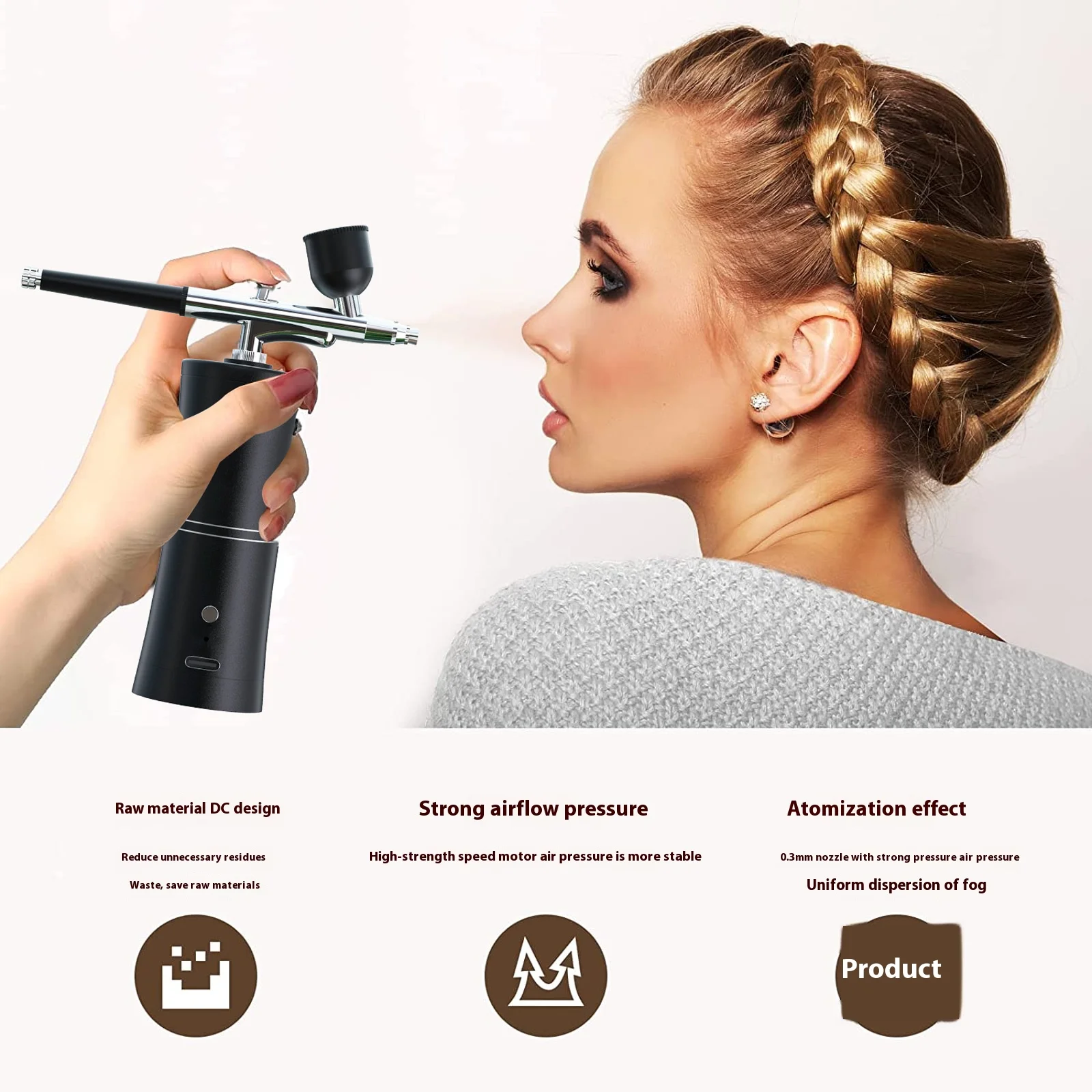 

Portable Electric Airbrush Kit - Rechargeable Cordless Spray Gun for Nail Art,Model Painting & Makeup,Professional Cosmetic Tool