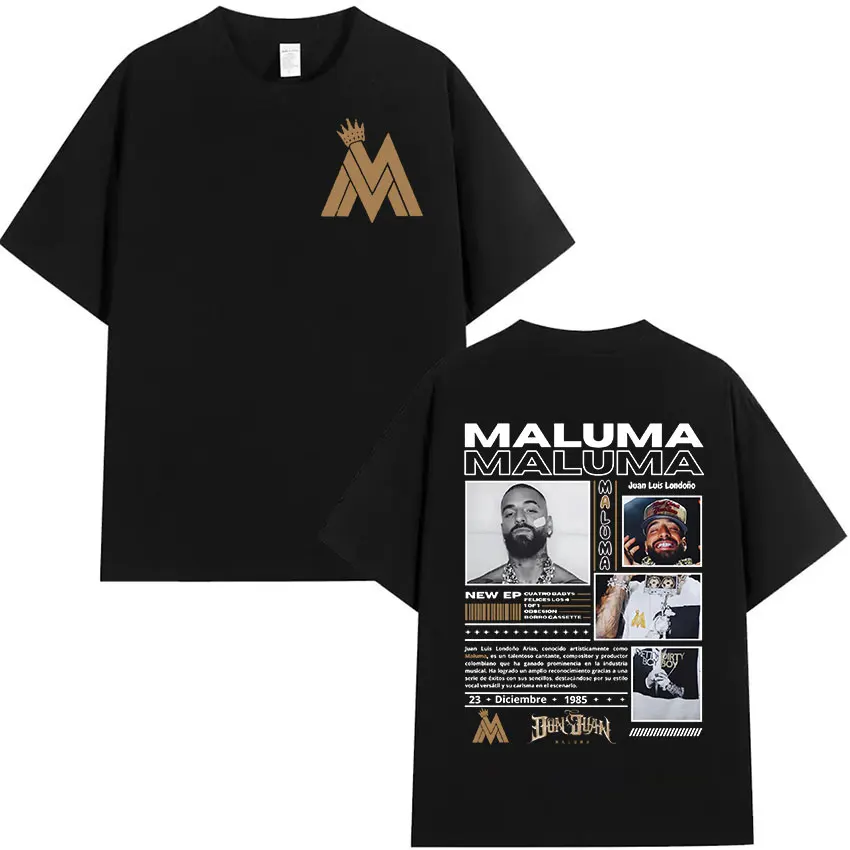 Rapper MALUMA Tour 2025 Graphic T Shirt Men's Retro Fashion Short Sleeve T-shirt Man Hip Hop Oversized Cotton Tshirts Streetwear