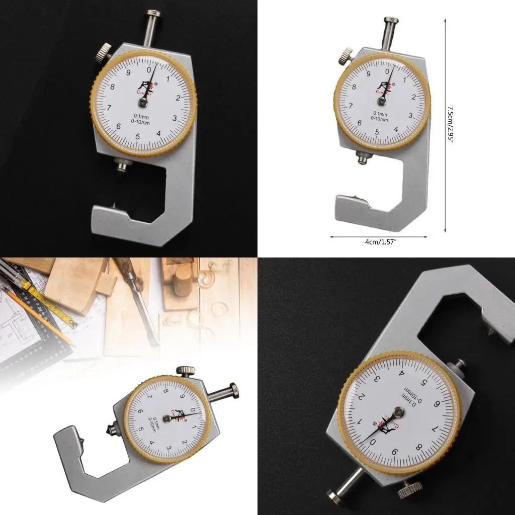 

Y1UD Measuring Tool 0.1mm Resolution Round Dial Thickness Gauge Flat 0 to 10mm Ranges