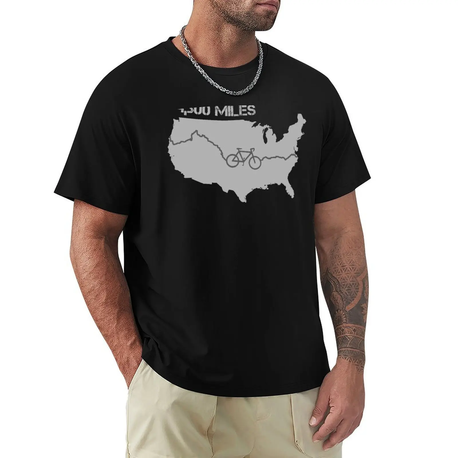Camiseta TransAmerica Bicycle Trail v2, camiseta informal de manga corta para uso diario
