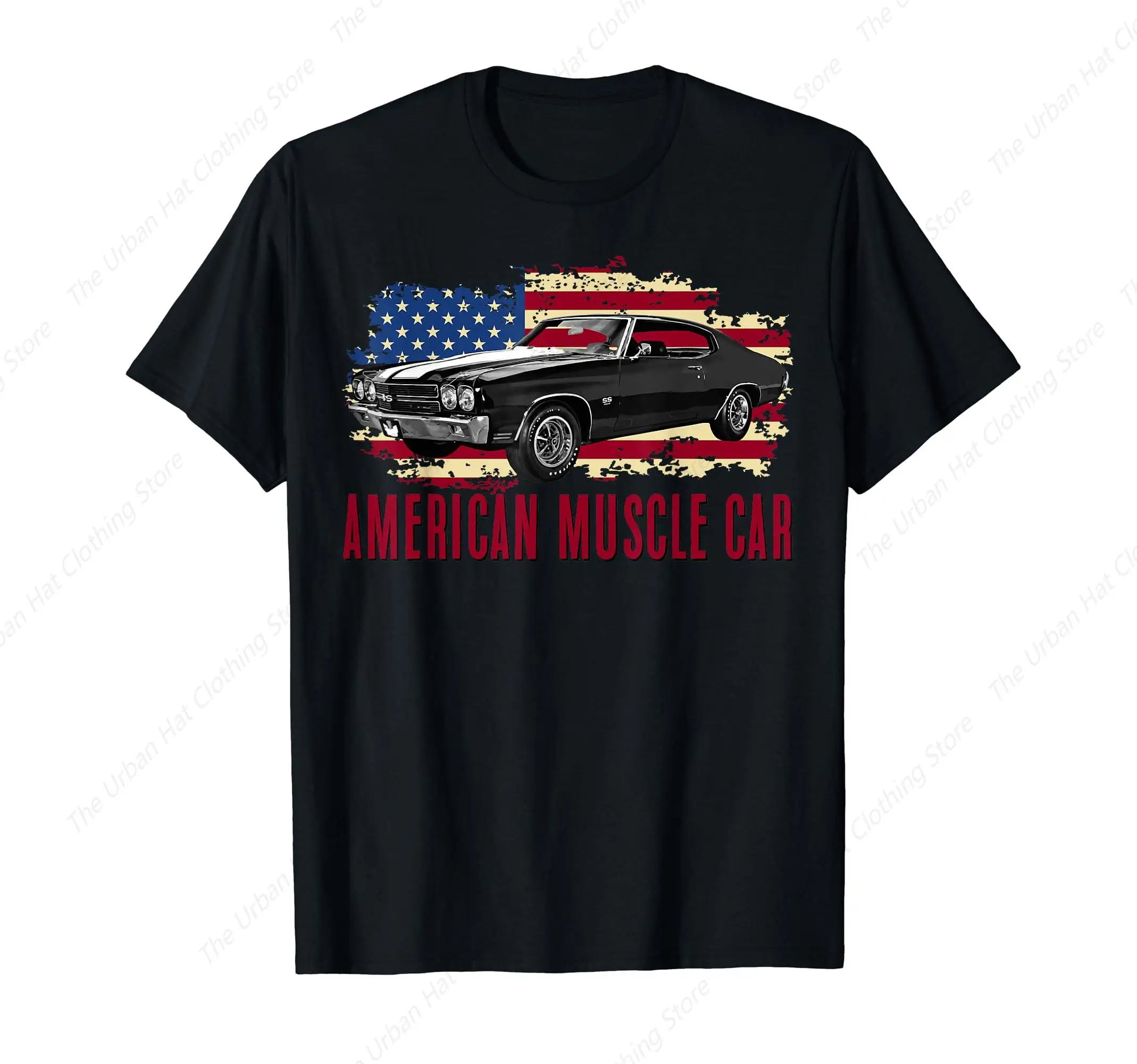 

American Muscle Car T-Shirt Harajuku Short Sleeves Man Clothing for Daily Casual Tee Tops Men Shirts