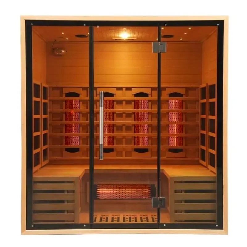 Manufacturer wholesale large size high-end 4 people indoor full spectrum + carbon plate Radiant heat hot sauna sales