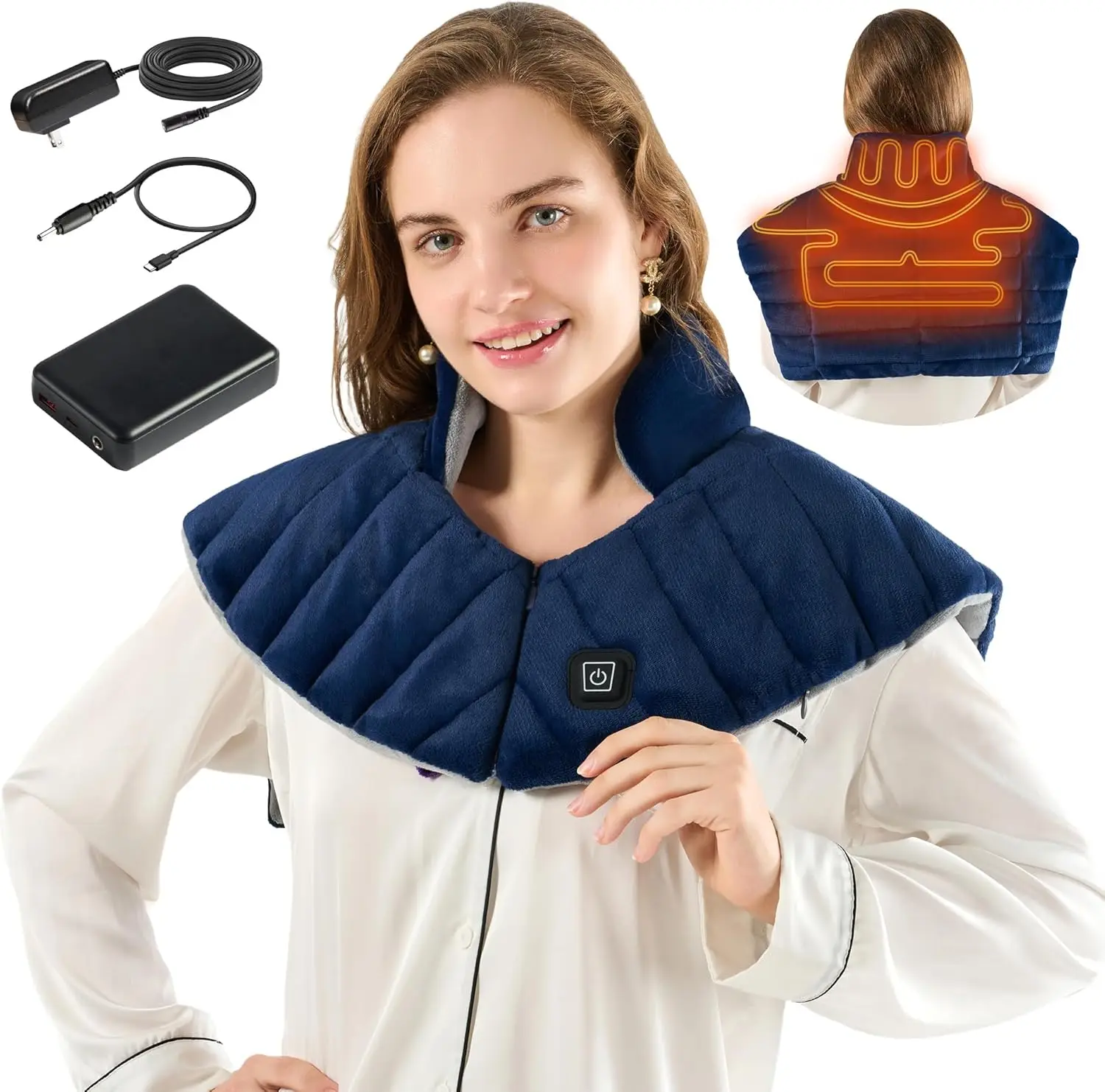 

Rechargeable Cordless Heating Pad for Neck, Shoulders & Back - Weighted Pain Relief with 3 Heat Settings, Ideal Gift