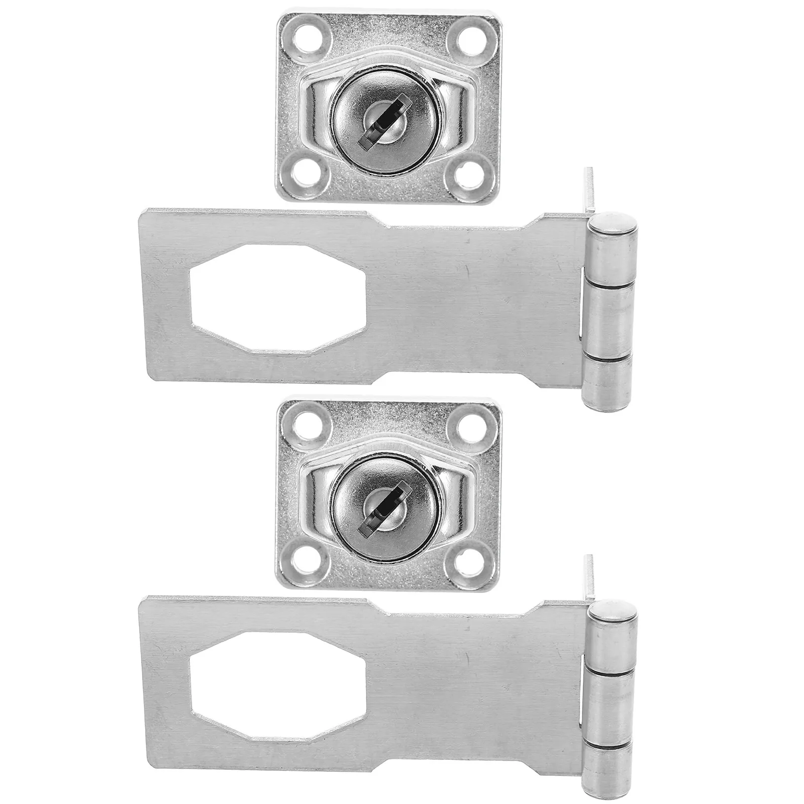 2Set Stainless Steel Security Hasp Lock Heavy Duty Keyed Latch for Boxes Cabinets Doors Toolboxes Outdoor Use Door Lock with Key