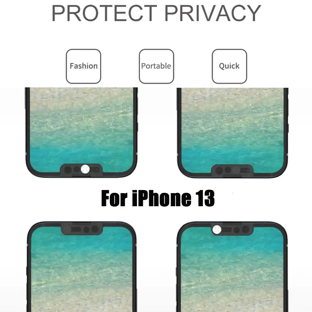 1/3PCS Cache-objectif anti-espion en métal pour téléphone, autocollant de protection d'objectif, capuchon de confidentialité, coulisseau de caméra frontale pour iPhone 13 ProMax Mini