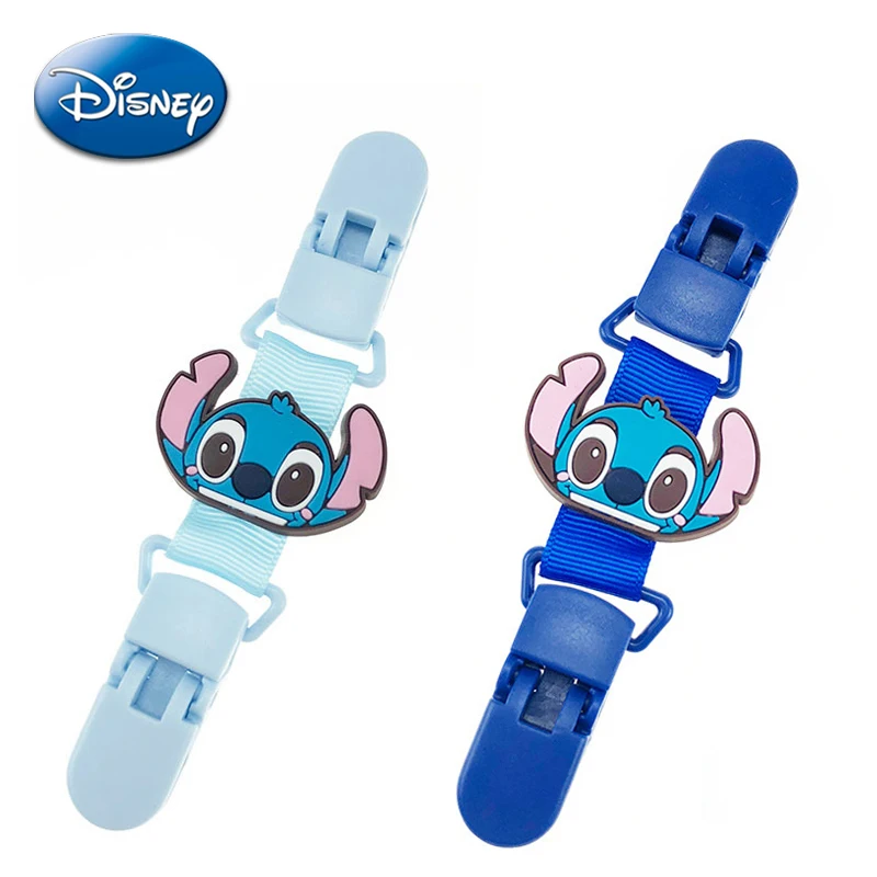 

Disney Stitch Baby Handkerchief Clip Kawaii Cartoon Figure Overalls Blue Clips Kindergarten Pacifier Saliva Towel Cap Anti-lost