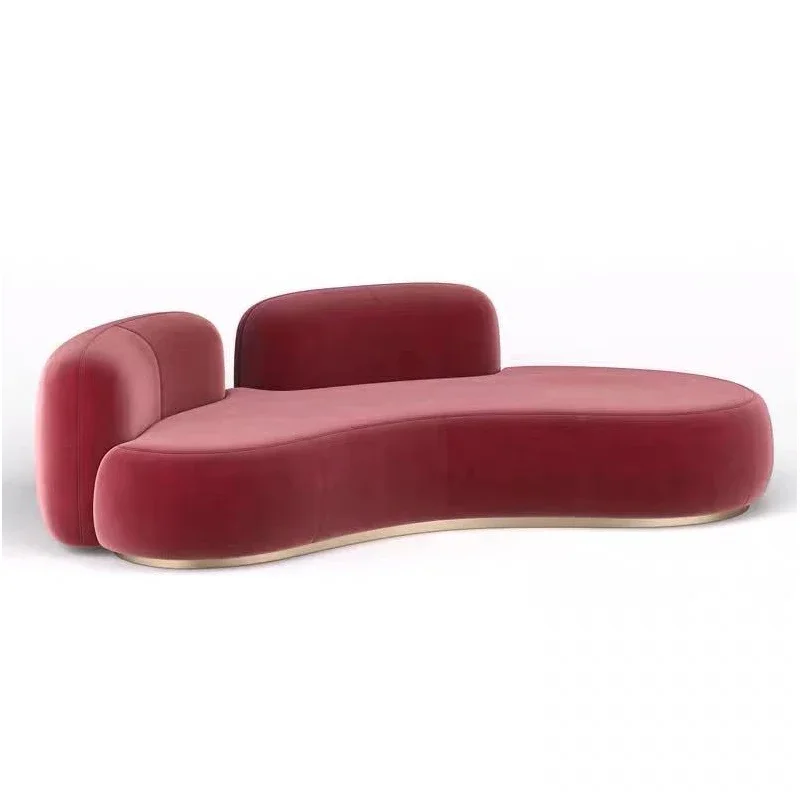 Creative curved modern lazy living room corner sofa luxury love seat sofa 6-seat curved shape
