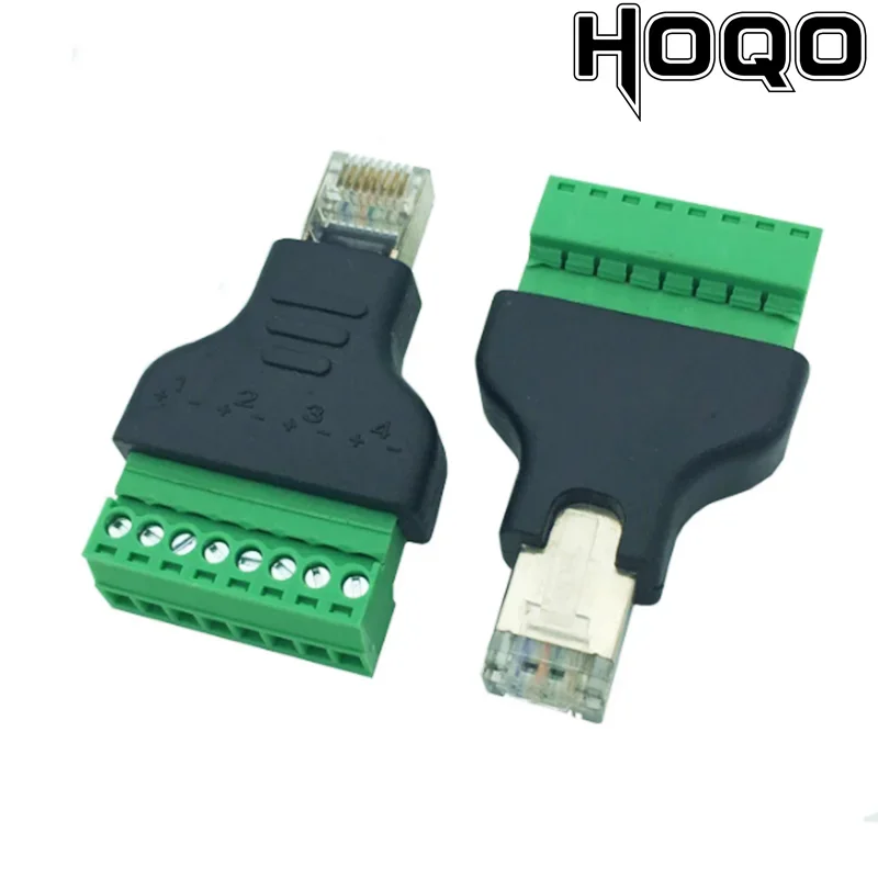 Conector de red RJ45 Ethernet macho y hembra a convertidor de terminal de tornillo de 8 pines adaptador de conector de enchufe RJ45 para CCTV DVR