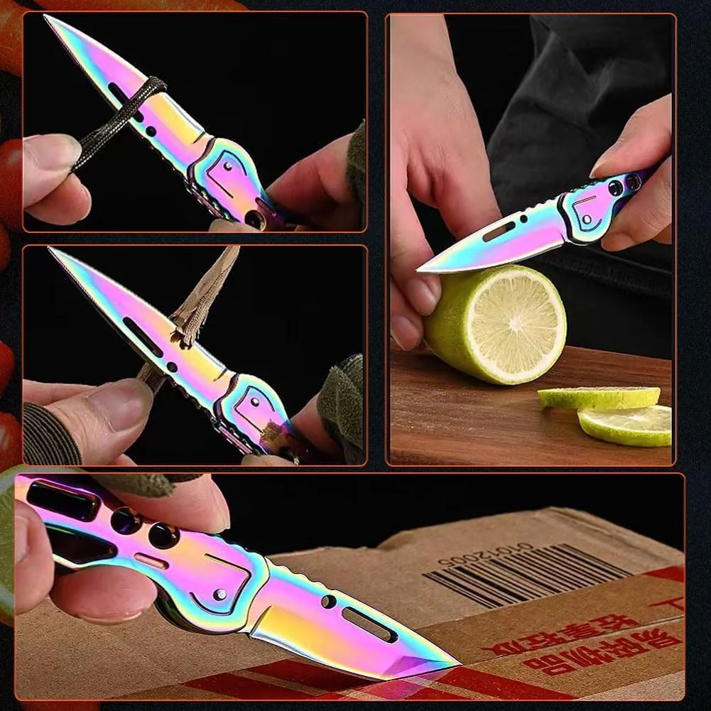 Everyday Carry (Edc) Knife - 5-Piece Colorful Edc Pocket Knife Set—Essential