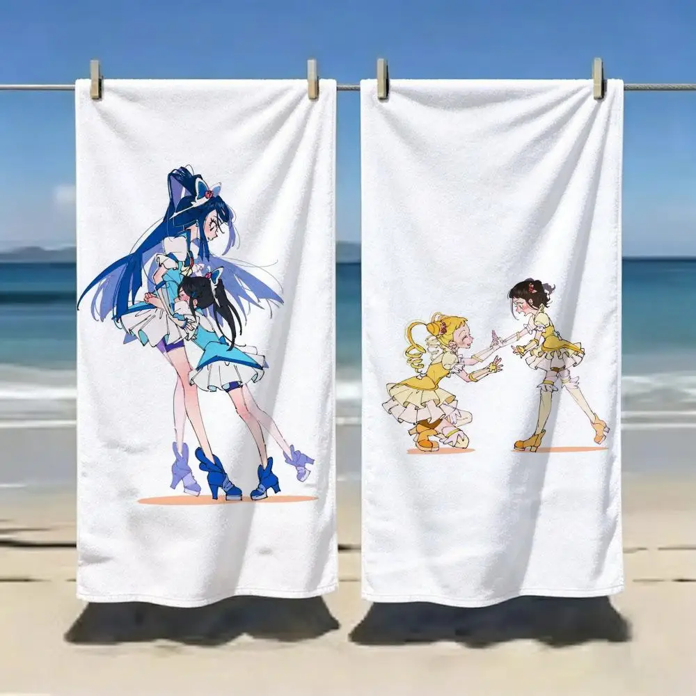 Magical Girl Anime P-PreCure Towel Microfiber soft Beach Towel for Travel Fitness Sauna Bathing Camping