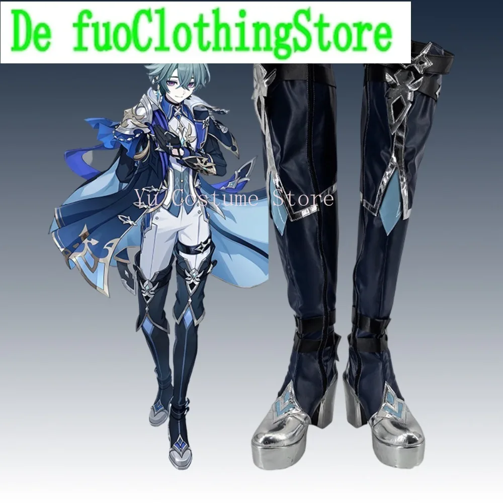 Shoe Customization Game Genshin Impact Lohen Role-playing Shoes Mondstadt Knight Ladies High-heeled Boots