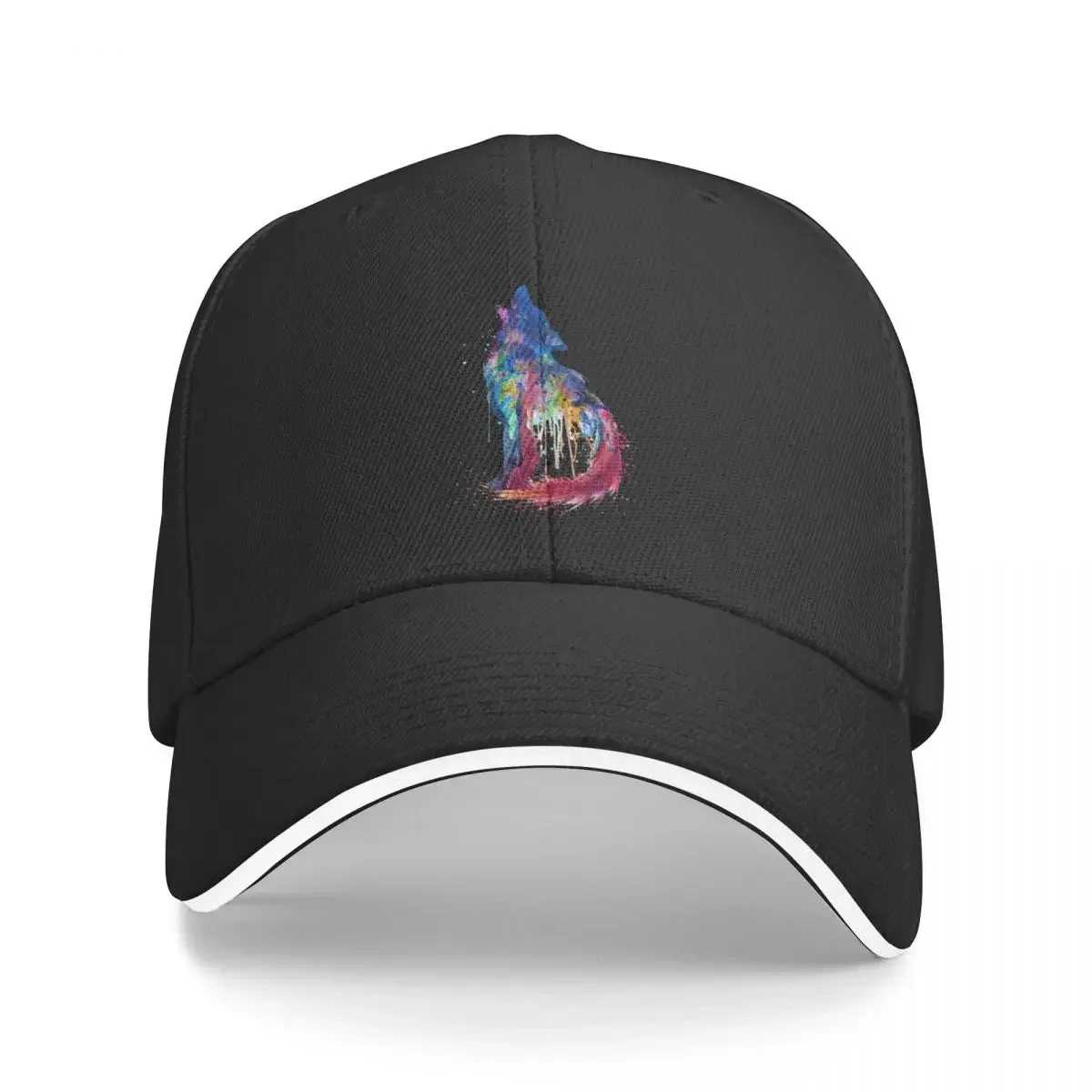 Howling Wolf Watercolor Silhouette Baseball Cap Rugby Mountaineering Fashion Beach Men Caps Women's