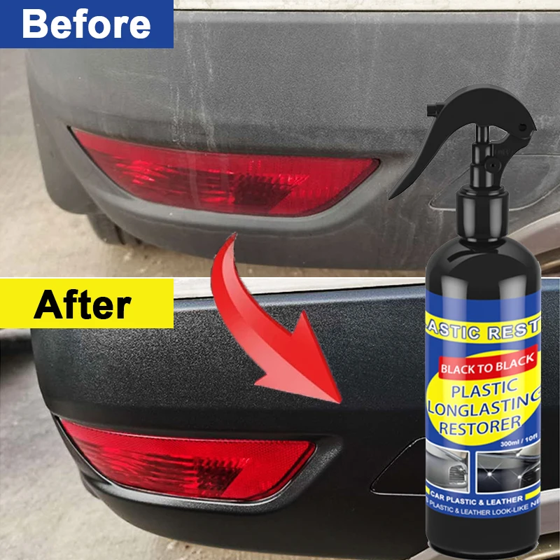 Car Plastic Restorer Brighten Seal Agent Auto Exterior Plastic Rubber Clean Repair Refresh Restoration Black Shine Coating