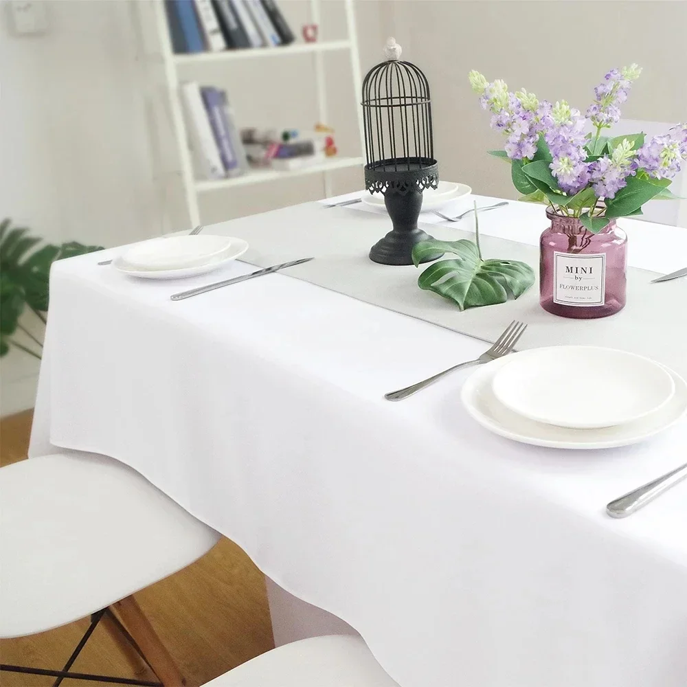 

Party White Waterproof Tablecloth Wedding Banquet Hotel Clothing Direct Sales Oversized Podium Home Decoration Table Cloth