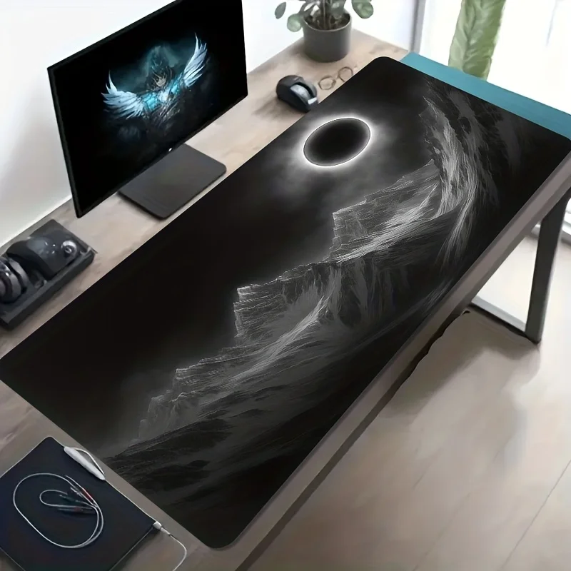 

1pc Eclipse Mountain XXL Mouse Pad, Non-Slip Rubber Base Desk Mat, Gaming Office PC