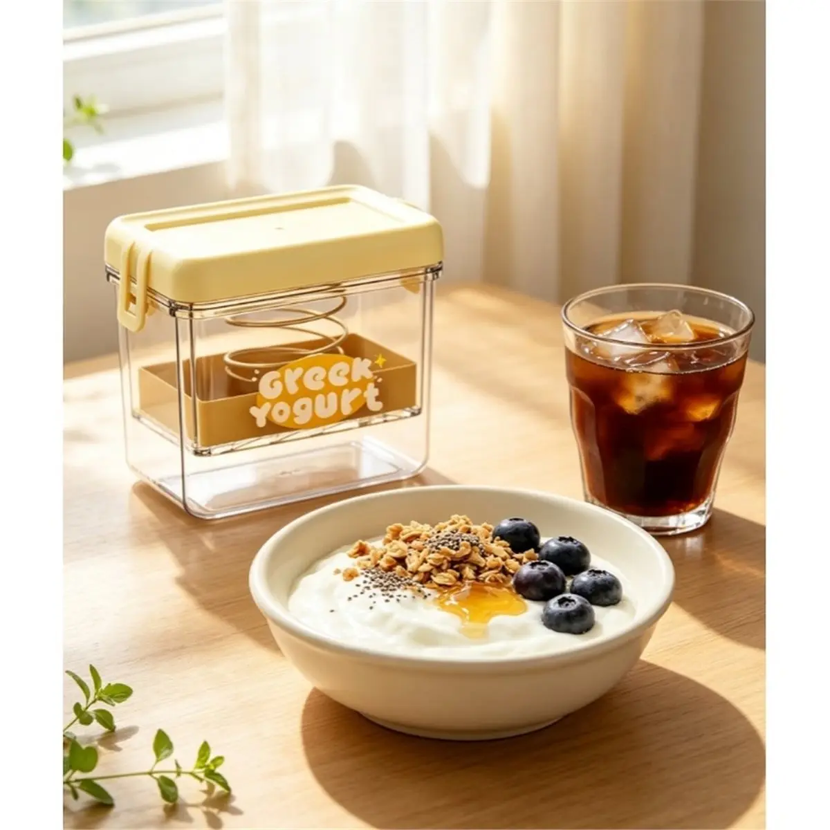 Spring-Loaded, -Free, Electricity-Free Whey Separator for Easy, Thick, Smooth Yogurt Making.Whey Filter Tool