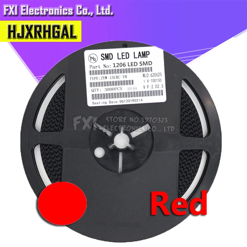 1Reel 3000pcs red 1206 SMD LED diodes light Hot sale