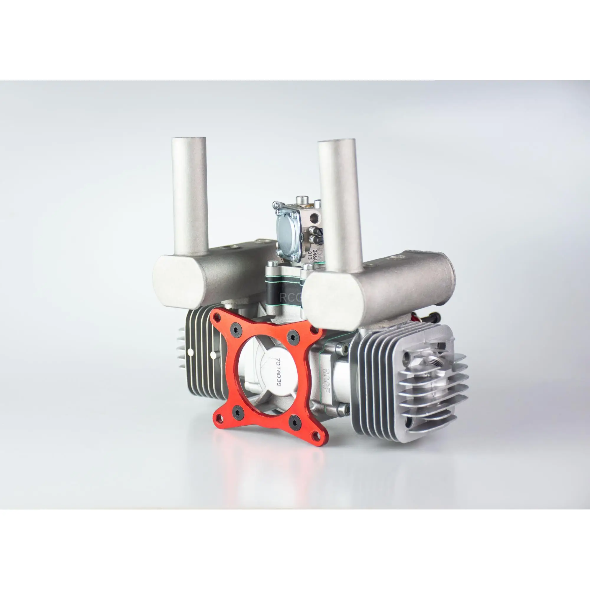 เครื่องยนต์แก๊ส RCGF 70 ซีซี แบบ T-Twin พร้อมคาร์บูเรเตอร์ Walbro สำหรับเครื่องบินบังคับวิทยุขนาดใหญ่