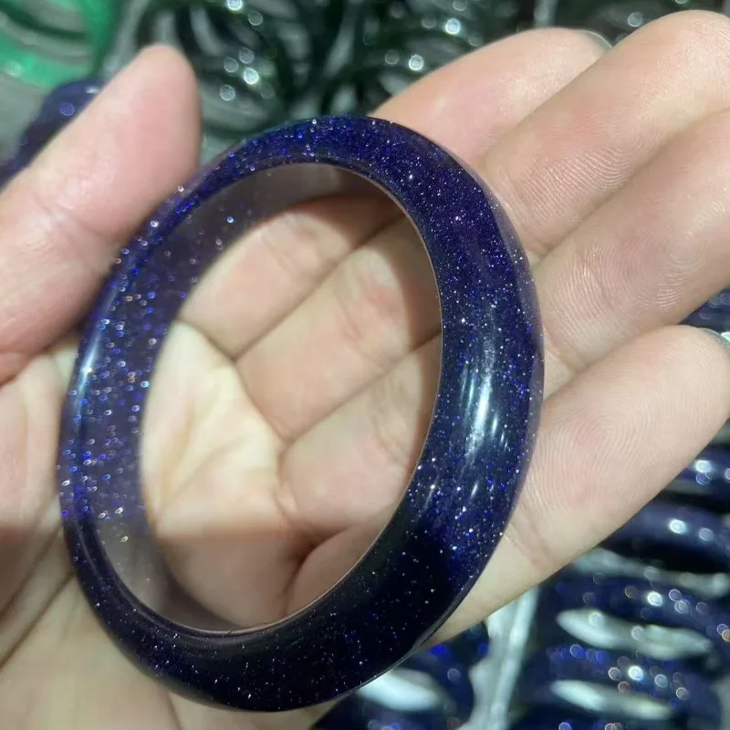 Natural Blue Sandstone Bracelet for Women, Interstellar Blue Star Sea Wealth Attraction, Luxurious Sparkling Starry Sky Gift