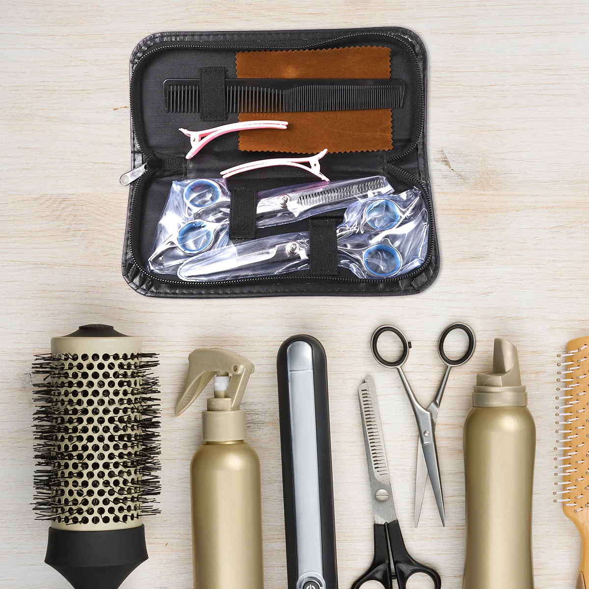 

7Pcs Hairdressing Scissors Set Lightweight Professional Cutting Tools Case Included Hairdressing Scissors