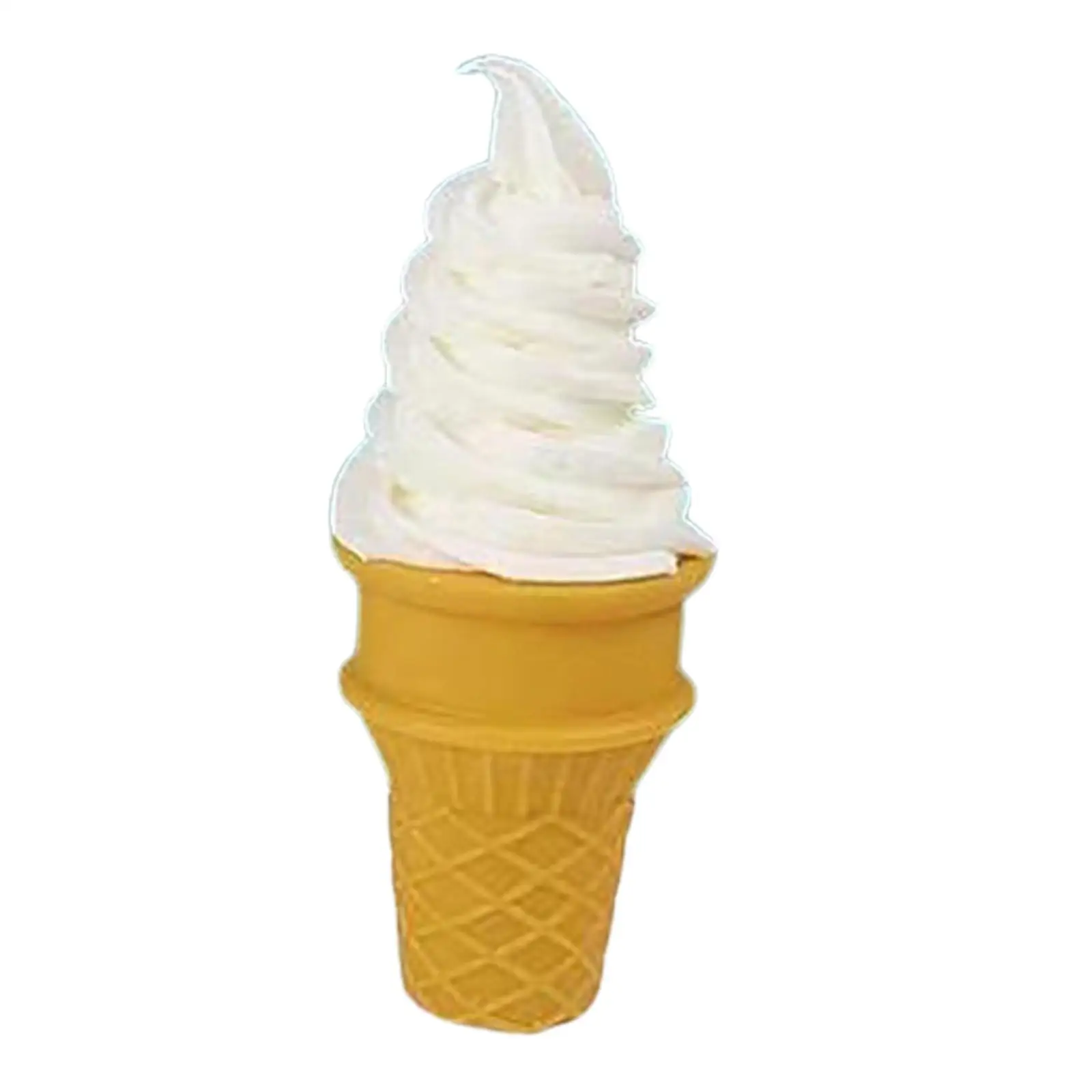 

4xFake Ice Cream Cone Food Model for Display Dessert Photo Props Desktop Decor White