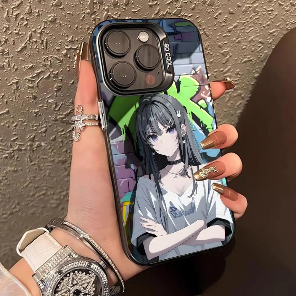Anime Mai Sakurajima Cell Phone Case for iPhone 16 15 14 13 12 11 X XR XS 8 7 Pro Max Plus Translucent Colour Protective Cover