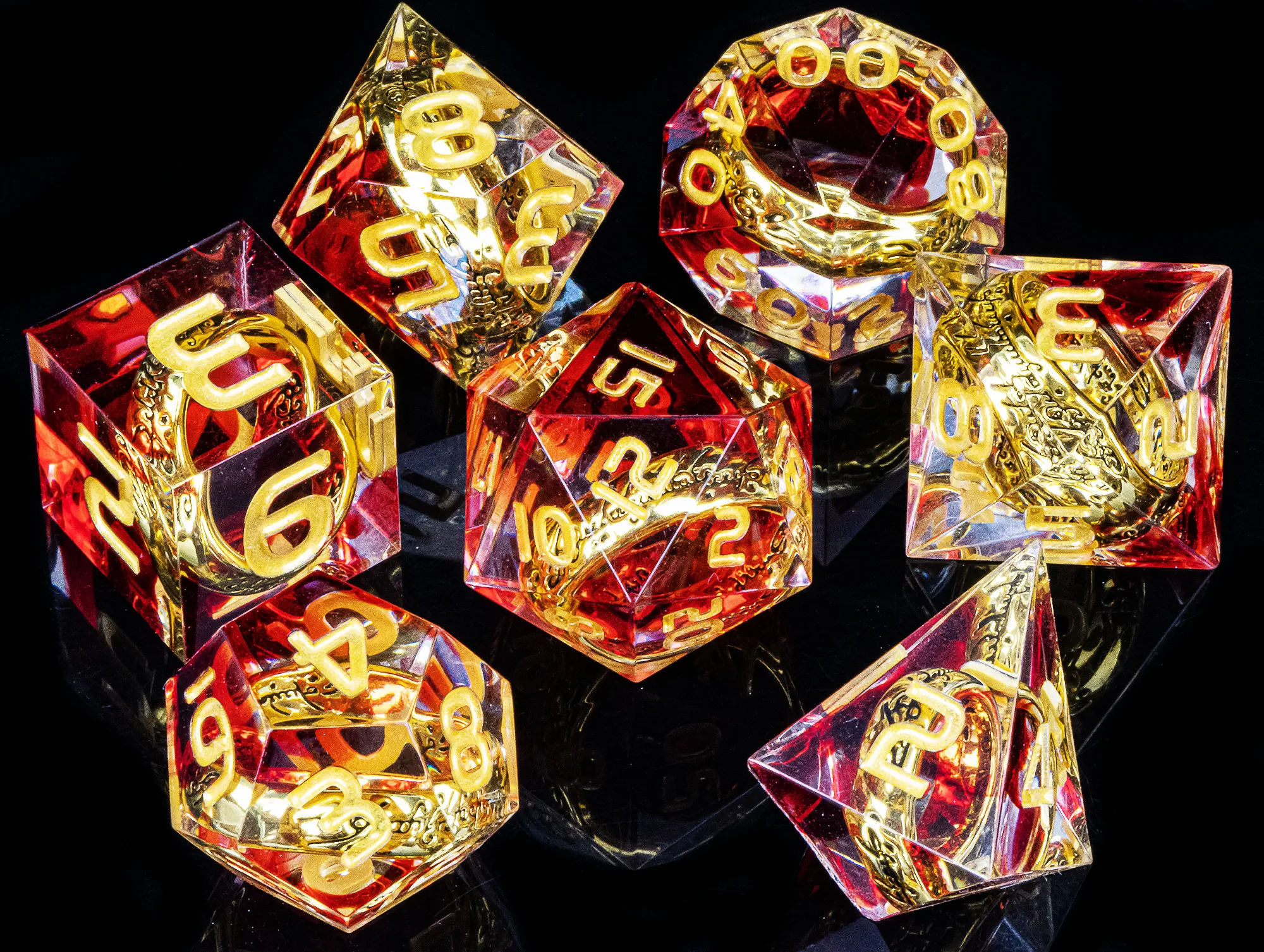 

Набор кубиков из кольцевой смолы, набор многогранных кубиков Lord, кубики с острыми краями для ролевых игр