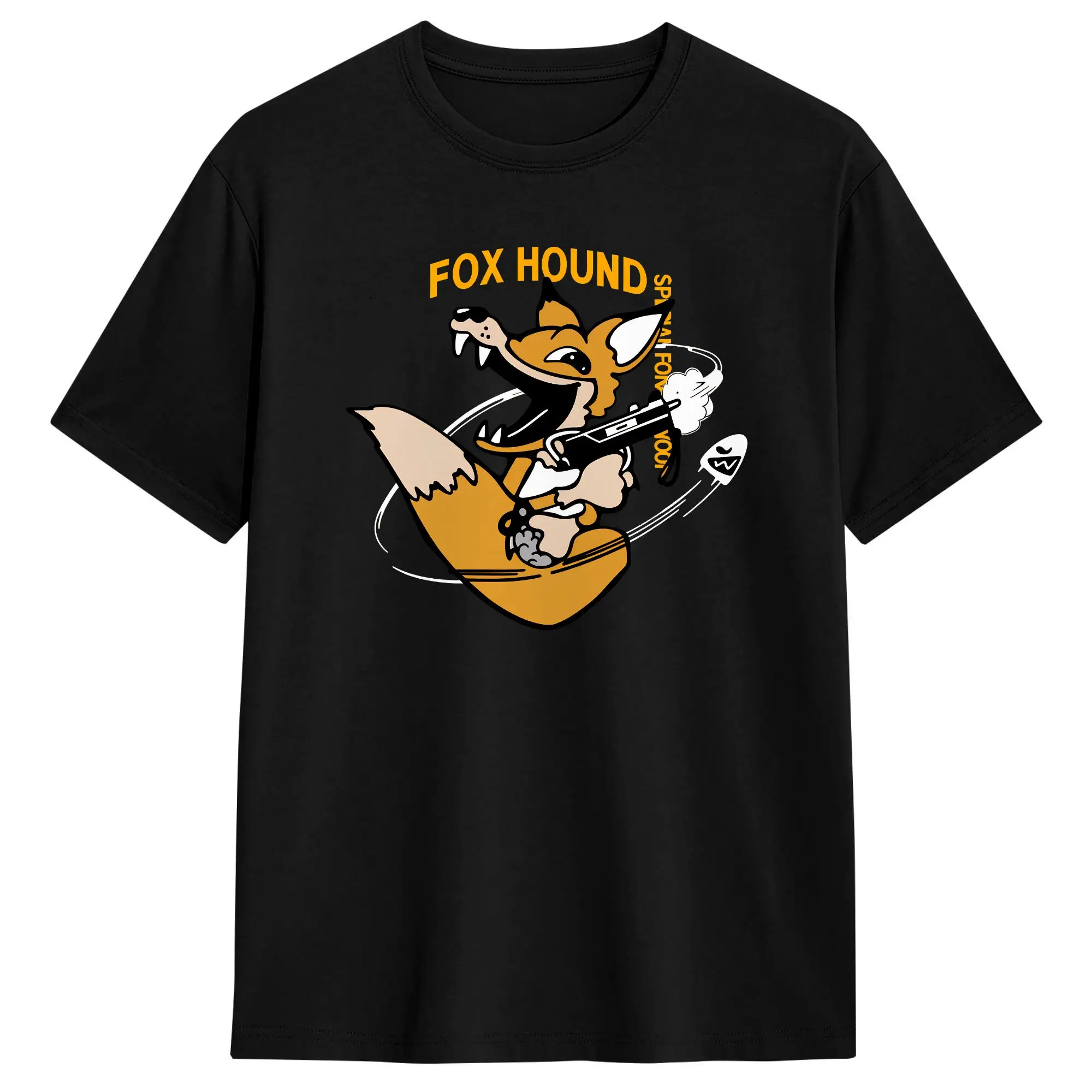 Men Metal Gear Solid Fox Hound Foxhound T Shirt  Cotton Tops Casual Short Sleeve Crewneck Tee Shirt Graphic